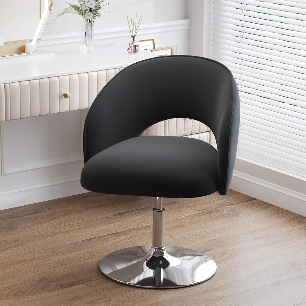 Furniliving Vanity Chair, Salon Chair Flexible Round-Back, 360° Accent Chair ...