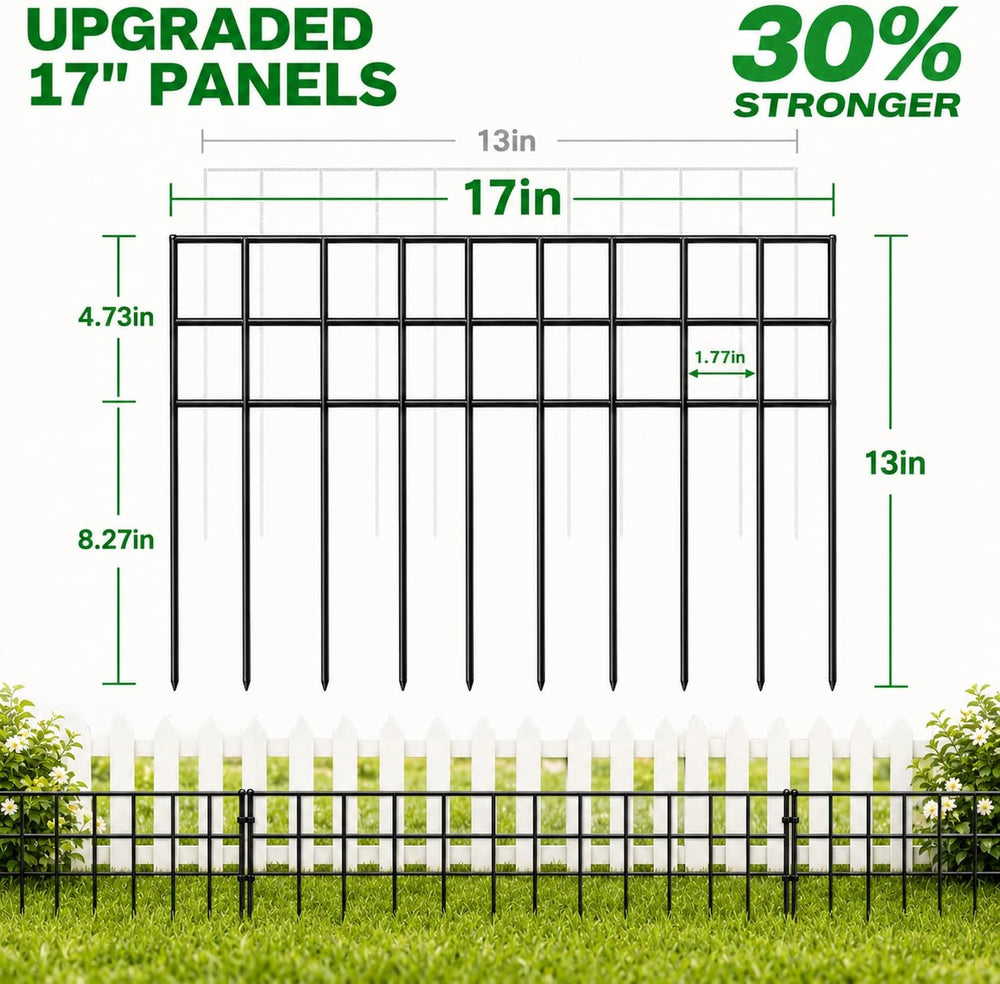Animal Barrier Fence 42.5ft(L)x13in(H), 30 Panels No Dig Garden Fence
