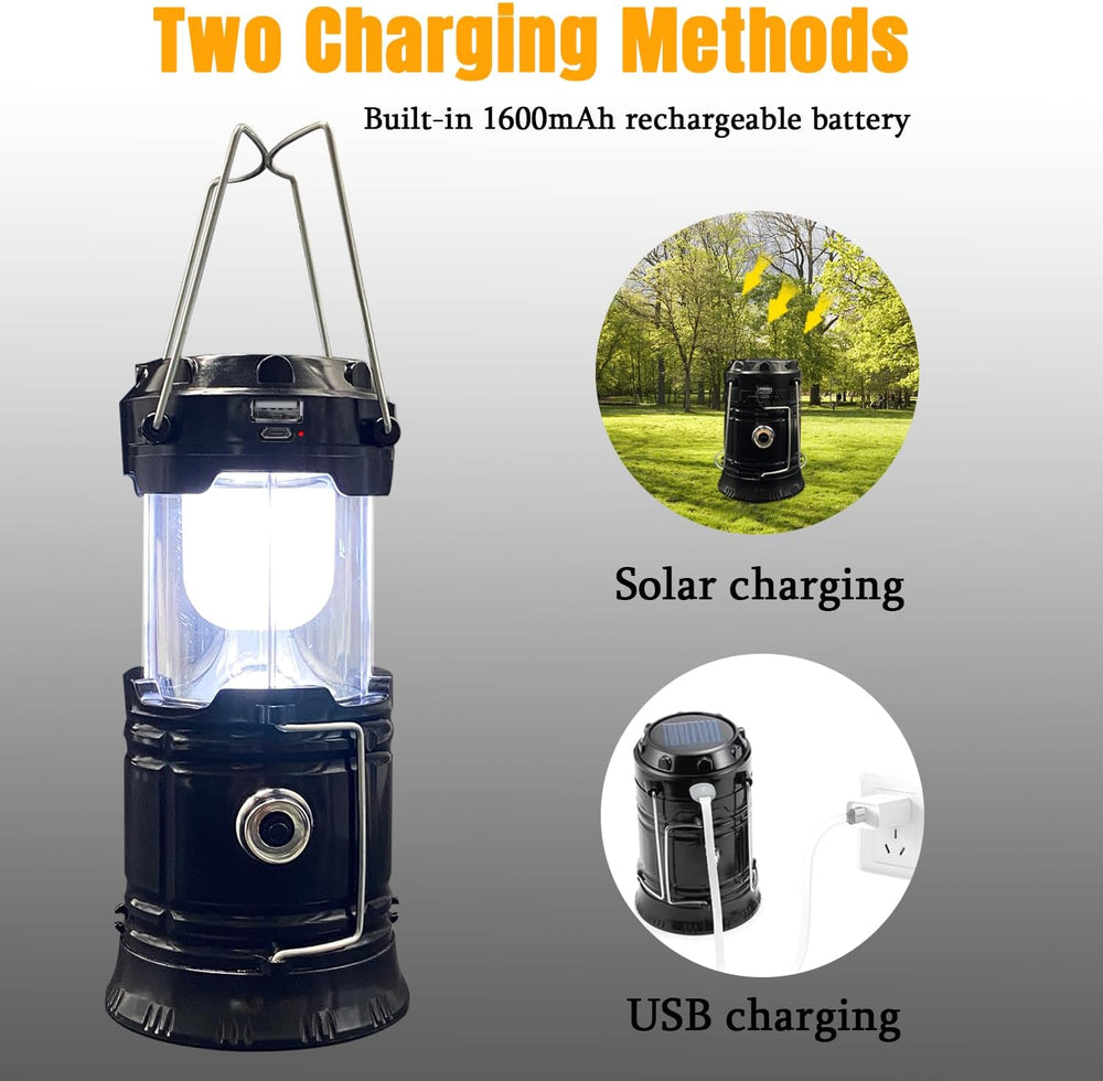 Collapsible Portable LED Camping Lantern XTAUTO Lightweight Waterproof Solar ...