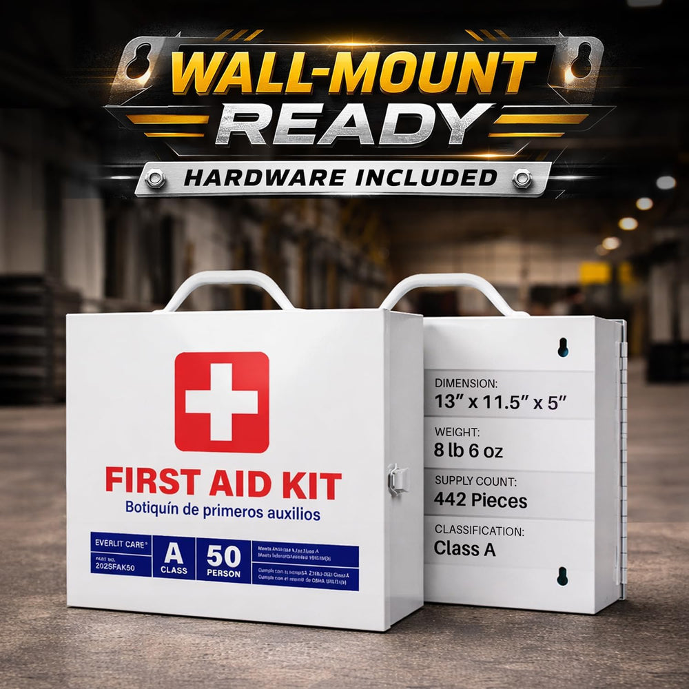 EVERLIT CARE 2-Shelf OSHA-Compliant First Aid Kit, ANSI Class A 50 Person Eme...