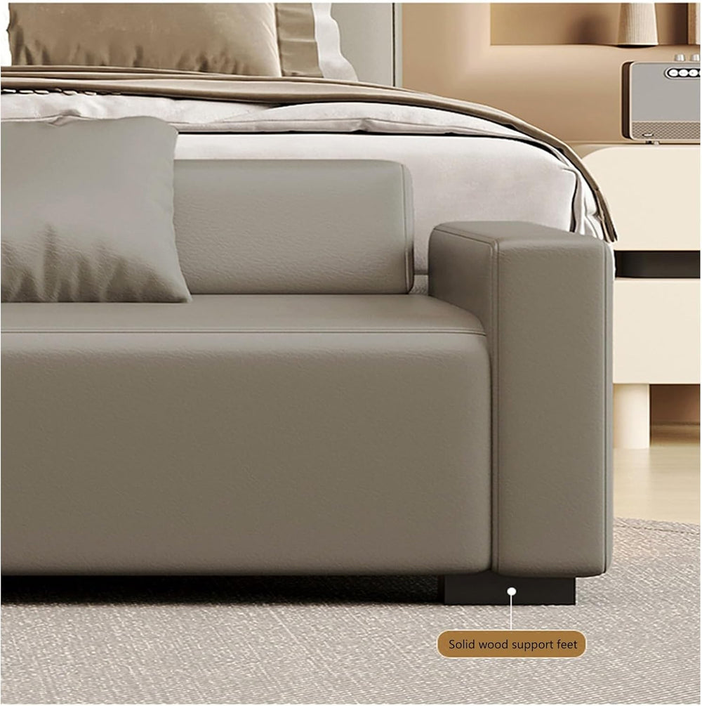 Modern End of Bed Bench for Bedroom, Entryway with Padded Seat & Solid Wo...