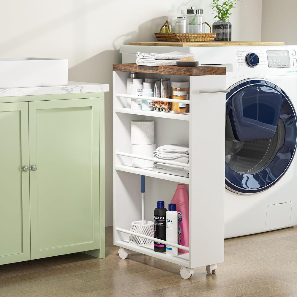 Tribesigns Slim Storage Cart, Rolling Narrow Kitchen Cart on Wheels for Small...