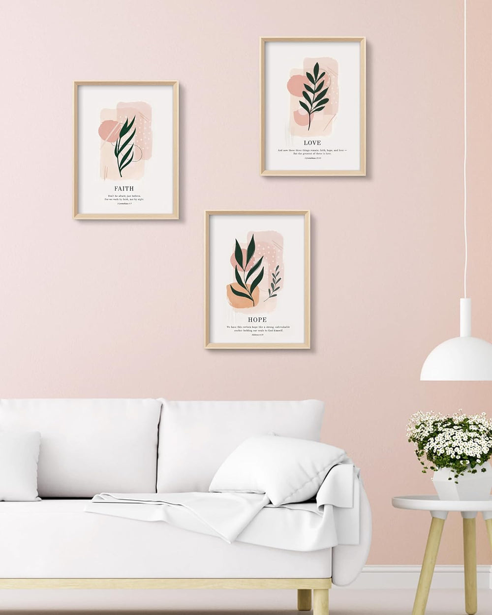 HesenDot Faith Hope Love Framed Wall Art,12x16IN High Wood Frame Design