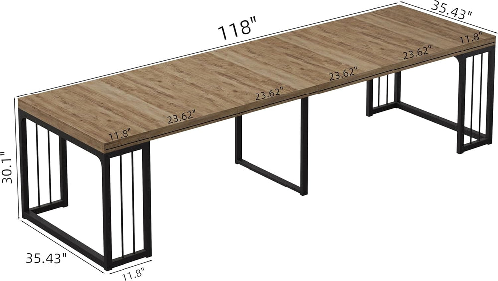 Lasageldar 118" Extendable Dining Table for 2-10 People, Modern Space-Sa...