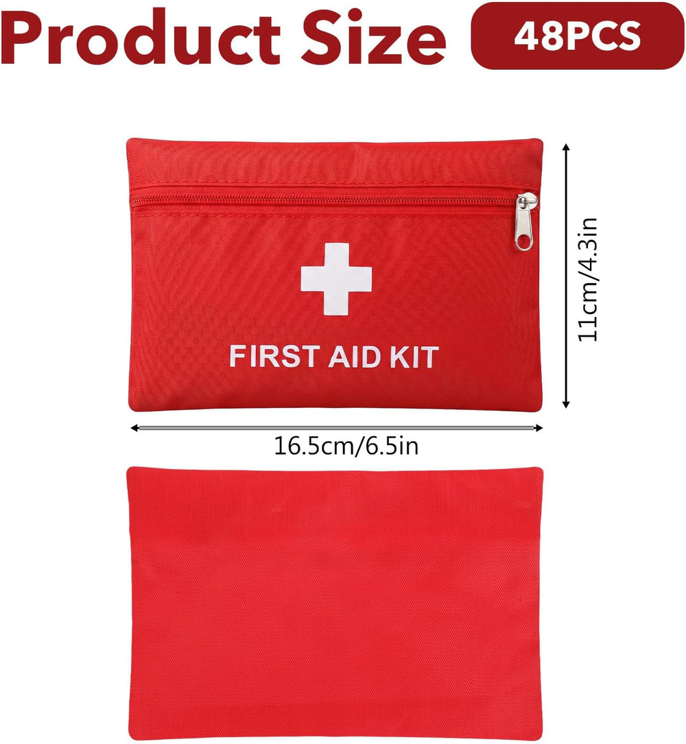 48 Pack Mini First Aid Kit Travel Size Empty Pouches, Compact First Aid Kit B...