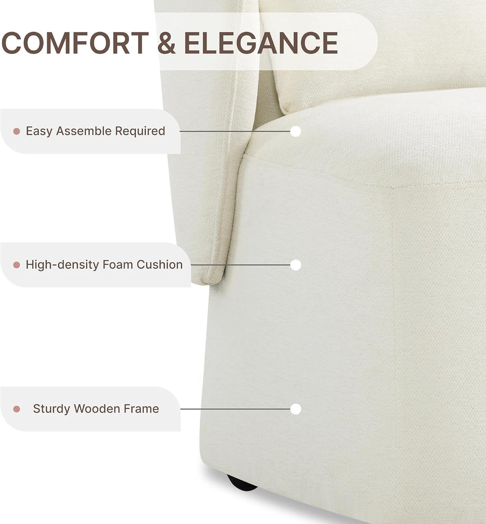 KISLOT Upholstered Dining Chairs with Wheels, Easy Assembly Stain Resistant F...