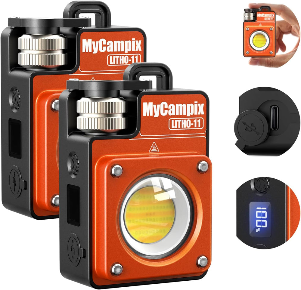 3500LM Portable Rechargeable LED Camping Lanterns, 2-Pack, Orange