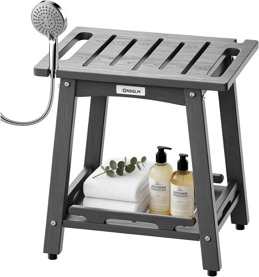 Shower Bench Seat, Non-Slip Shower Benches for Inside Shower to Sit on, HDPE ...