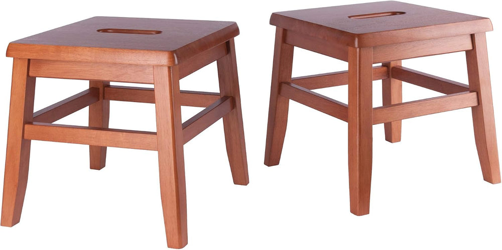 Winsome Kaya 2-pc Step Stool Set, 12" High, Teak