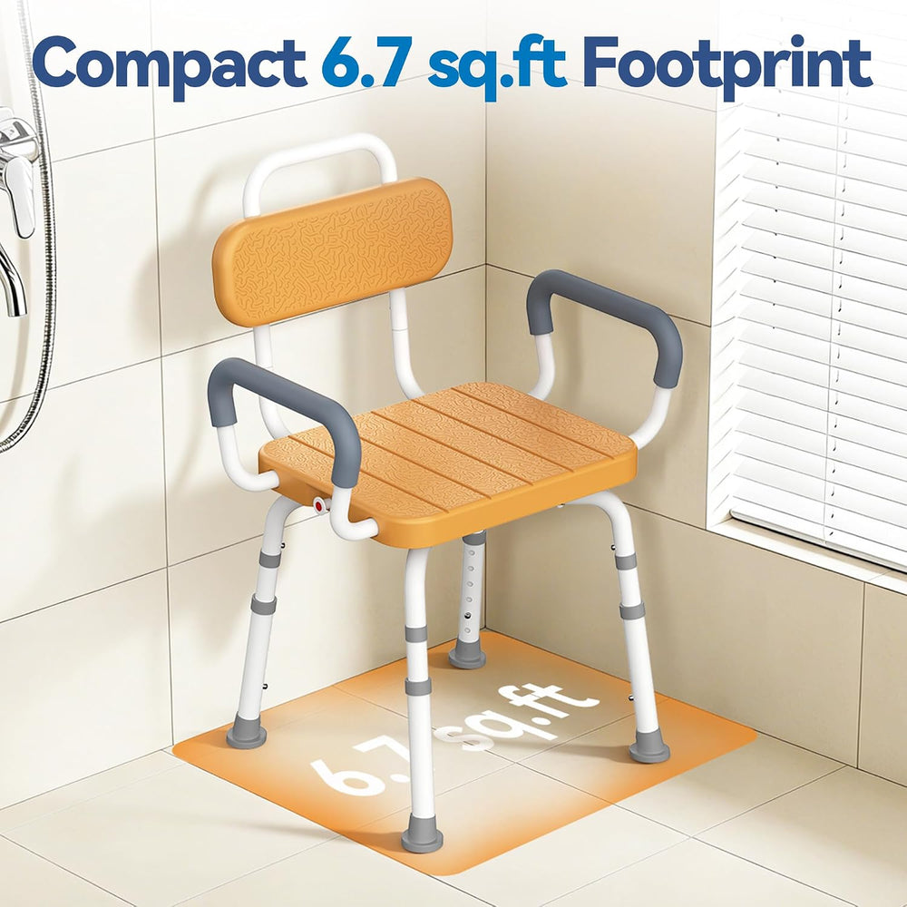 Loyoda Swivel Shower Chair with Removable Arms & Back, Fits Any Bathrooms