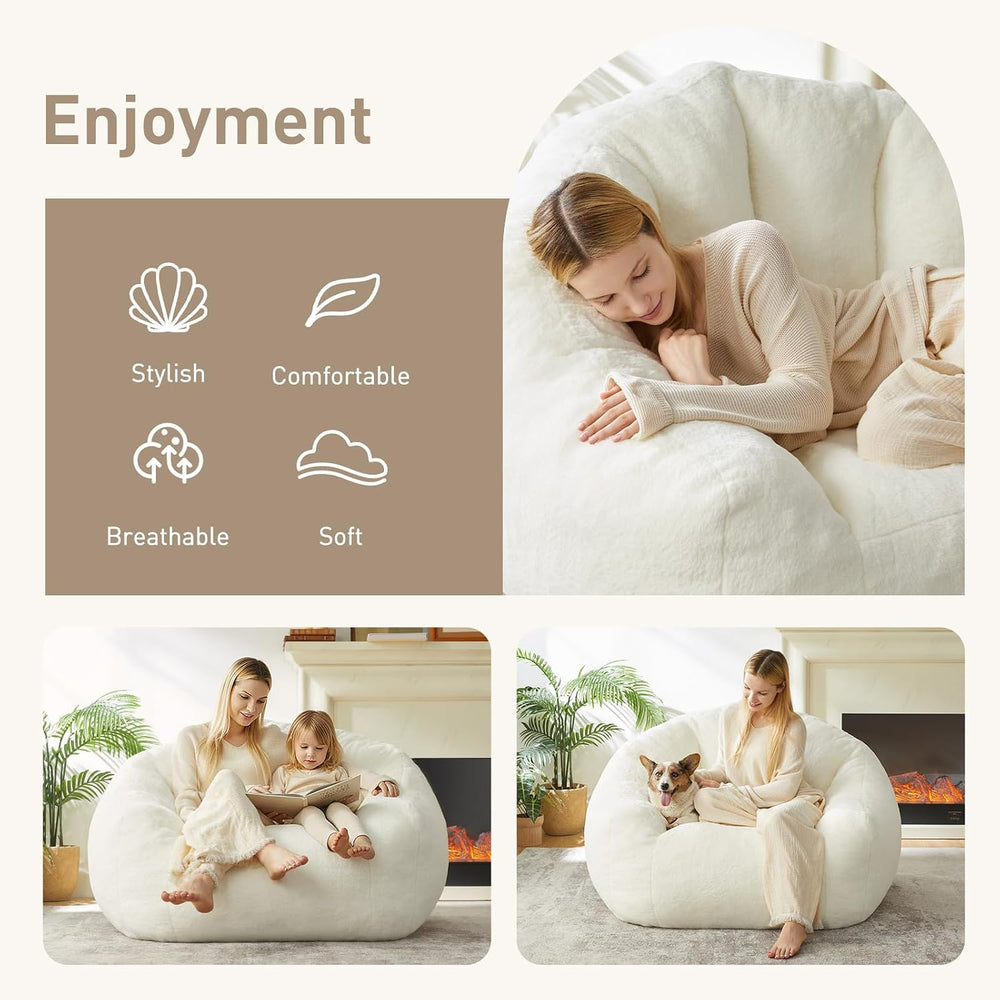 HUGHEAVEN Max Giant Bean Bag Chair, Bean Bag Sofa for Adults & Teens | Ov...