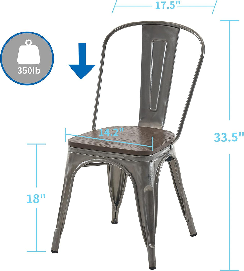 Nazhura Metal Dining Chair Farmhouse Tolix Style for Kitchen Dining Room Pati...
