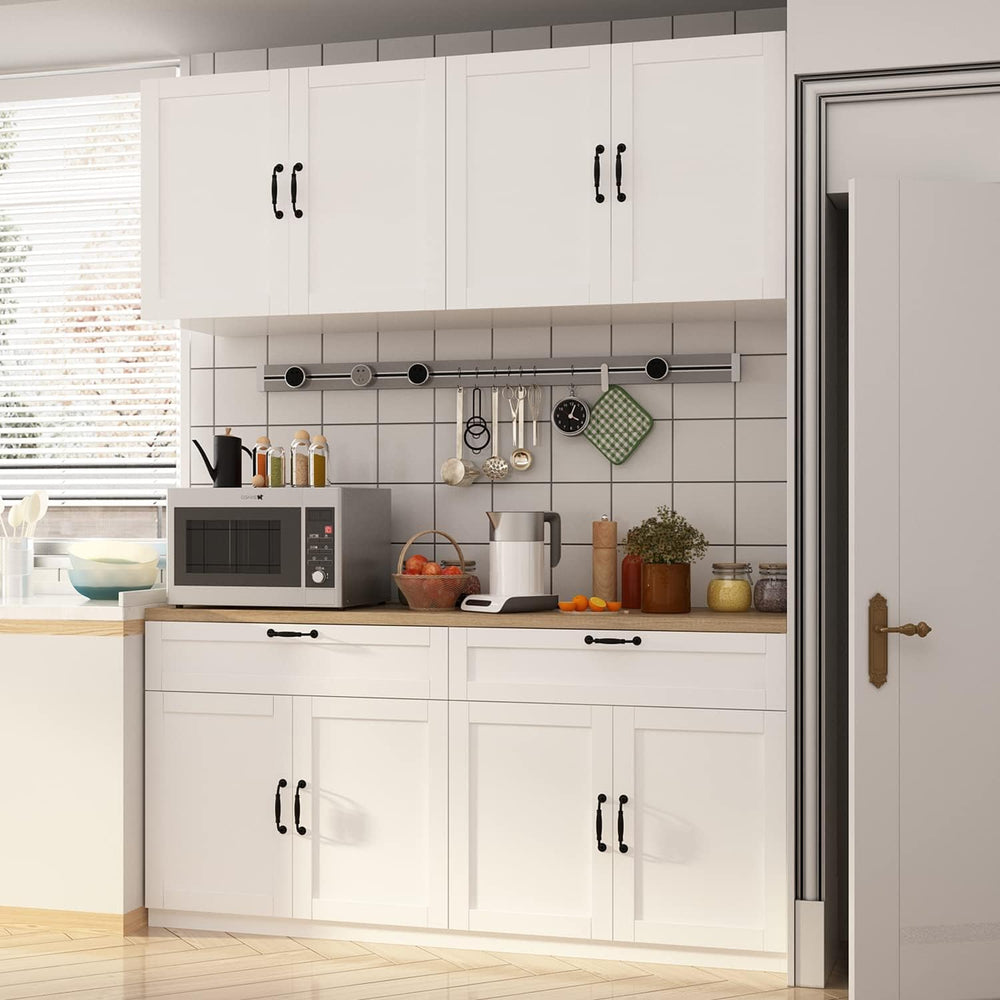 AIEGLE Large Kitchen Pantry Cabinet Set with Wall Mounted Storage Sideboard, ...
