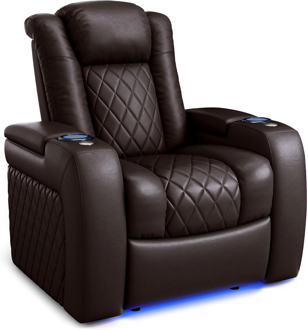 Valencia Tuscany Home Theater Seat - Nappa Leather Power Recliner with Cool G...