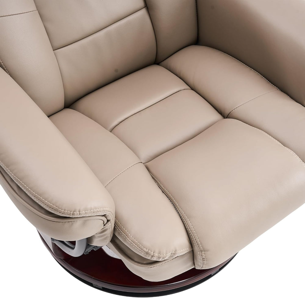 Swivel Recliner Chair with Ottoman Reclining Lounge Sofa Footrest, Set of 2 |...