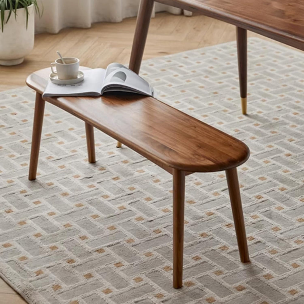 100% Solid Oak Wood Dining Bench, 39.5'' Entryway Bench Ottoman with ...
