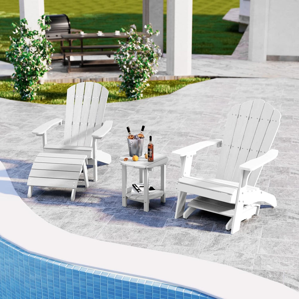 YEFU Adirondack Ottoman Set of 2, Patio Foot Rest, Adirondack Foot Rest, Fold...