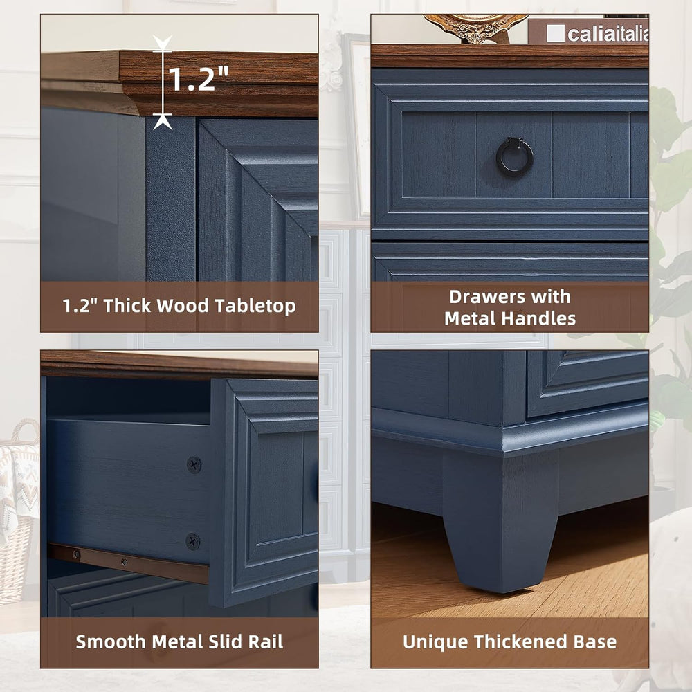 Joaxswe Farmhouse 5 Drawer Dresser for Bedroom, 42" Tall Small Dressers ...