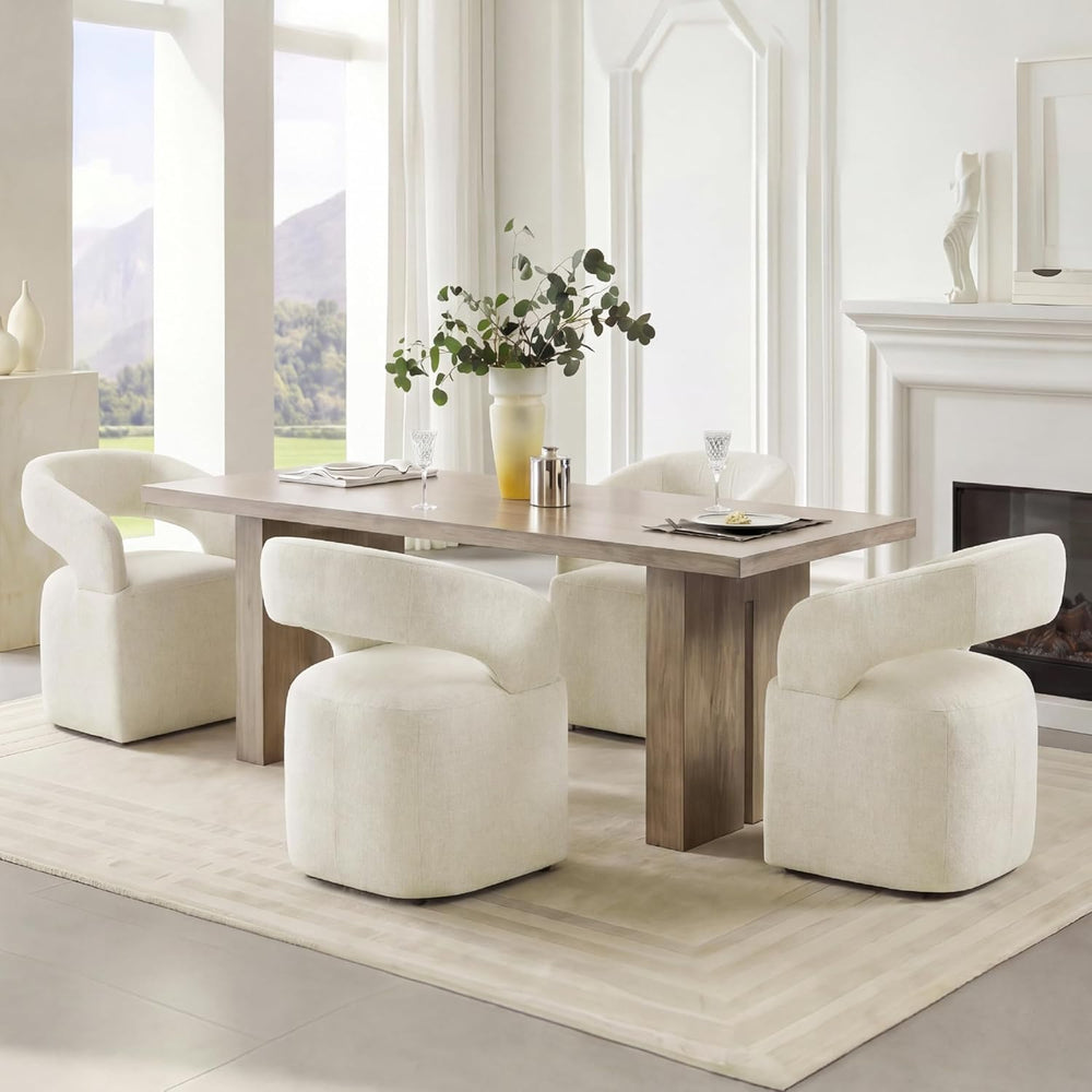 KISLOT Upholstered Dining Chairs Set of 1, Modern Arm Kitchen & Dining Ro...