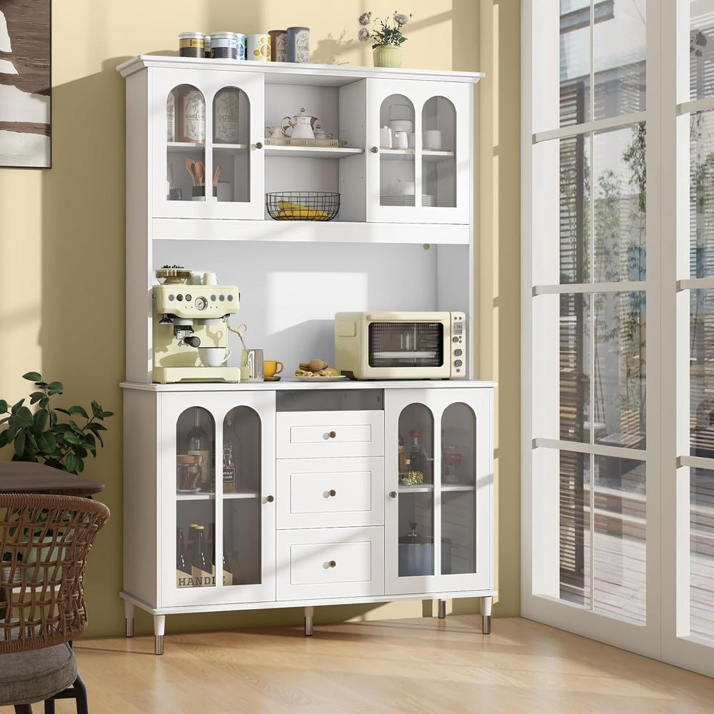 LOKO 73'' Kitchen Pantry Storage Cabinet, Freestanding Buffet Cabinet...