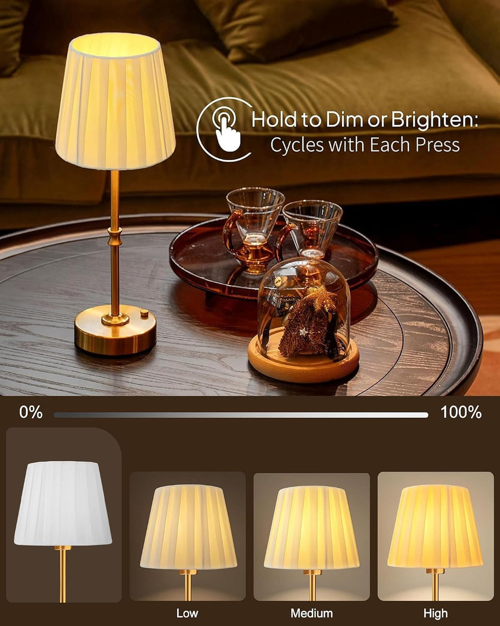 EppieBasic Cordless Table Lamp Rechargeable: Fast Charging & Long Lasting...