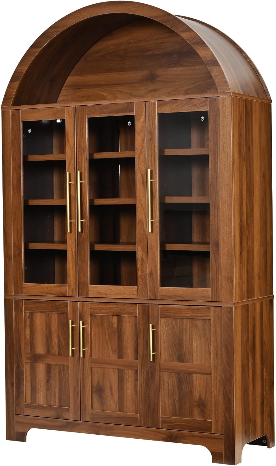 Merax 73'' Tall Farmhouse Arched Kitchen Pantry Cabinet