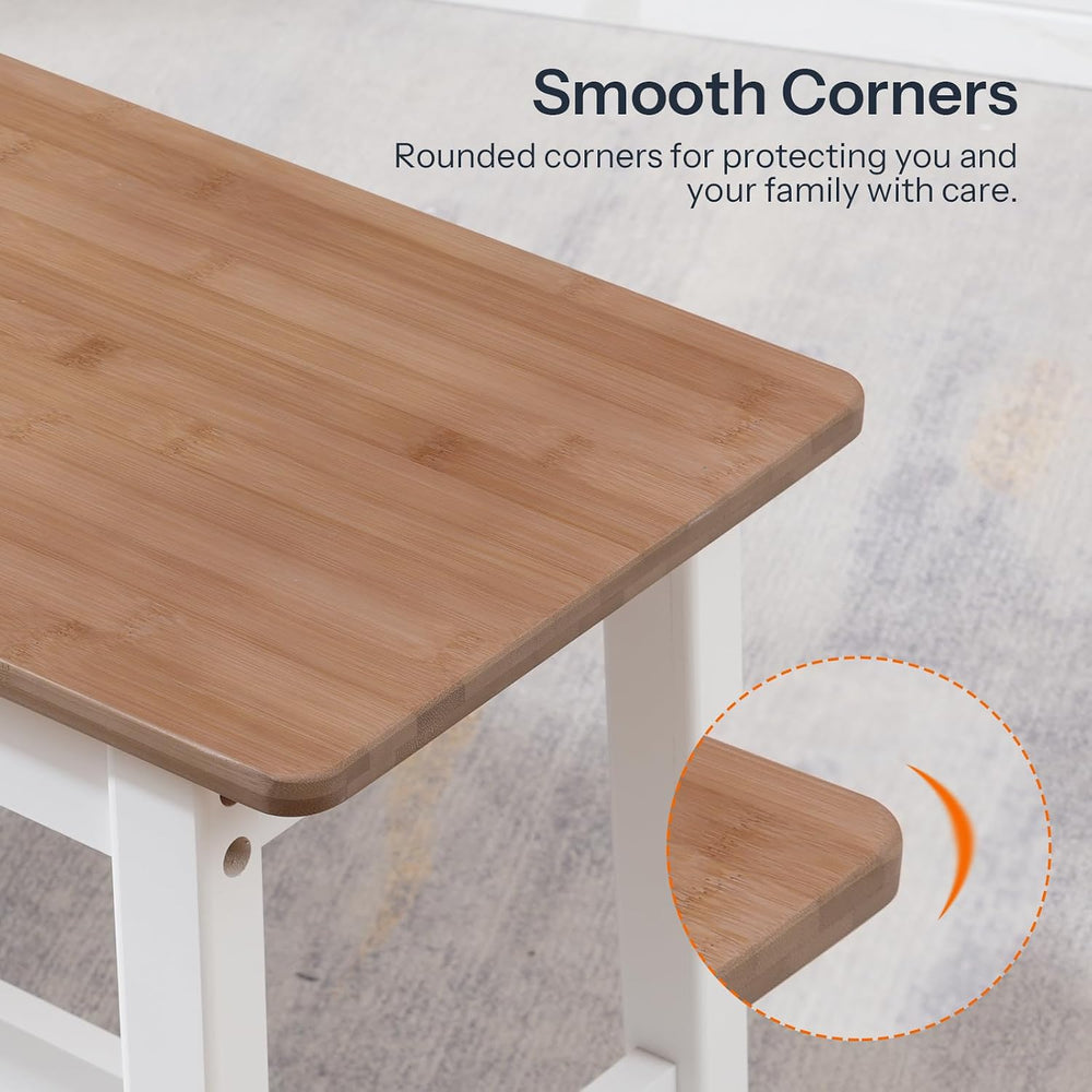 HOOBRO 39.3'' Bamboo Dining Bench, Farmhouse Kitchen Table Bench, Kit...