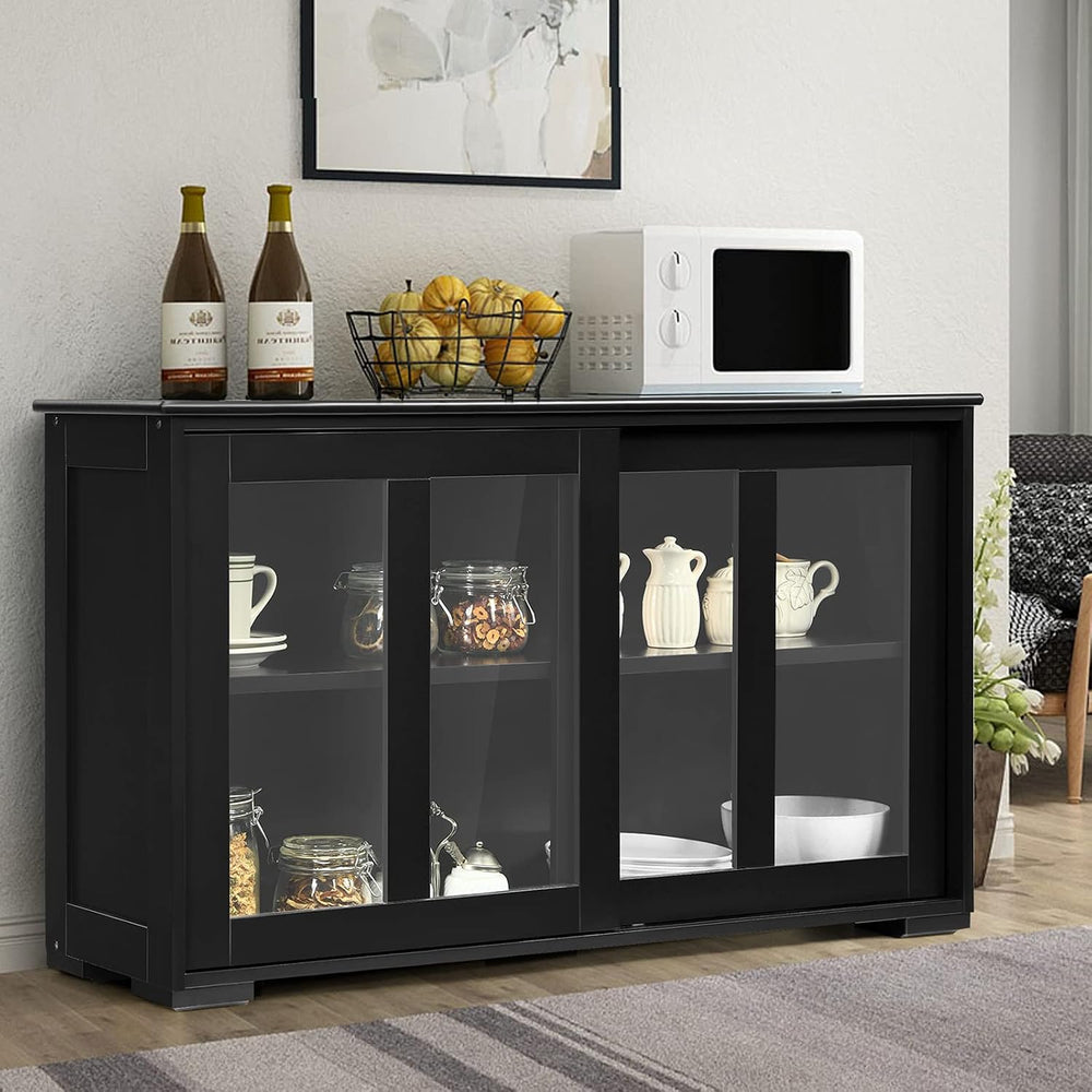 FANTASK Kitchen Storage Cabinet Sideboard, Stackable Buffet w/Height-Adjustab...