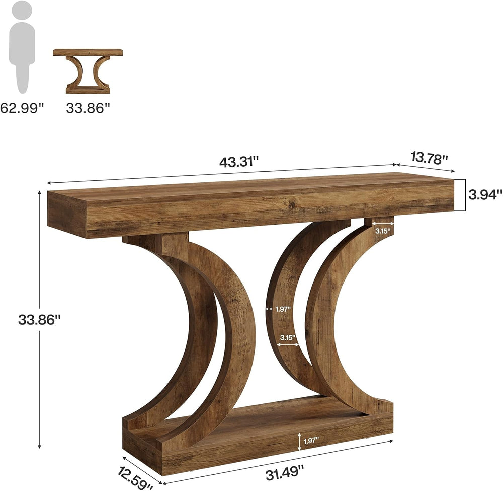 Tribesigns 43-Inch Farmhouse Curved Console Entryway Table for Living Room | ...