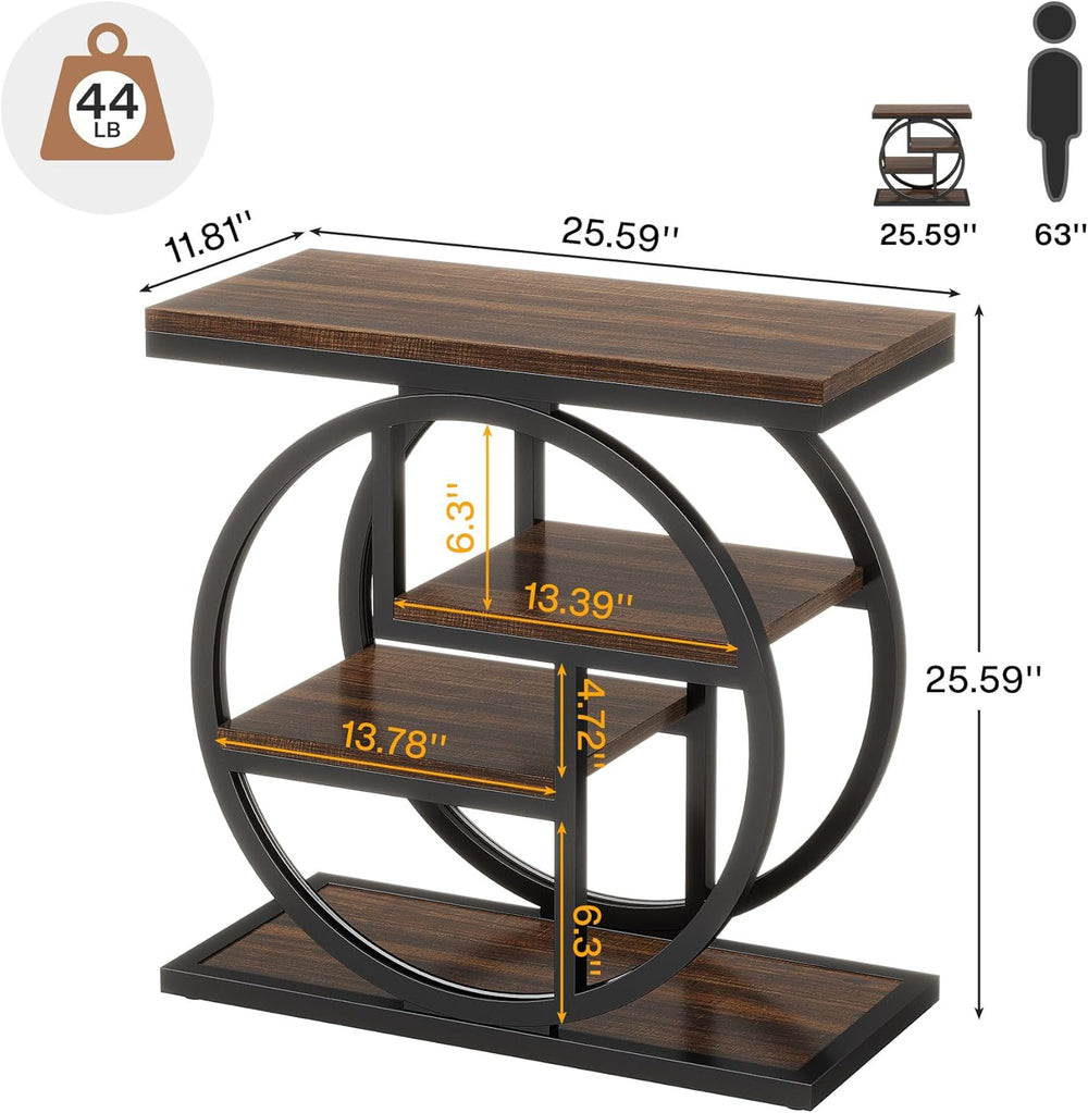 Tribesigns End Table for Living Room, Wooden Narrow Side Table with Storage S...