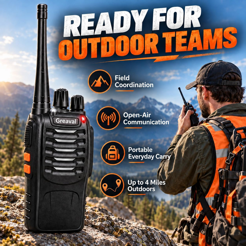Walkie Talkies Long Range 10 Pack, Rechargeable 16 Channels 2 Way Radio