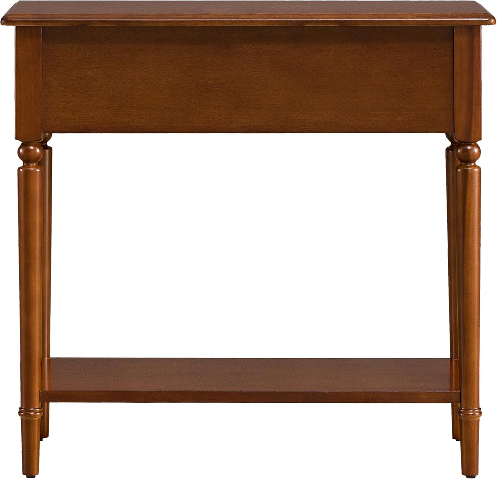 Leick Home Coastal Console Table, Solid Wood, with Drawer and Shelf, for Entr...