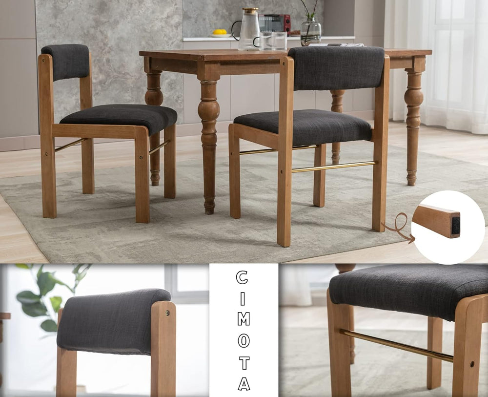 CIMOTA Black Dining Chairs Set of 4, Mid Century Modern Upholstered Dining Ro...