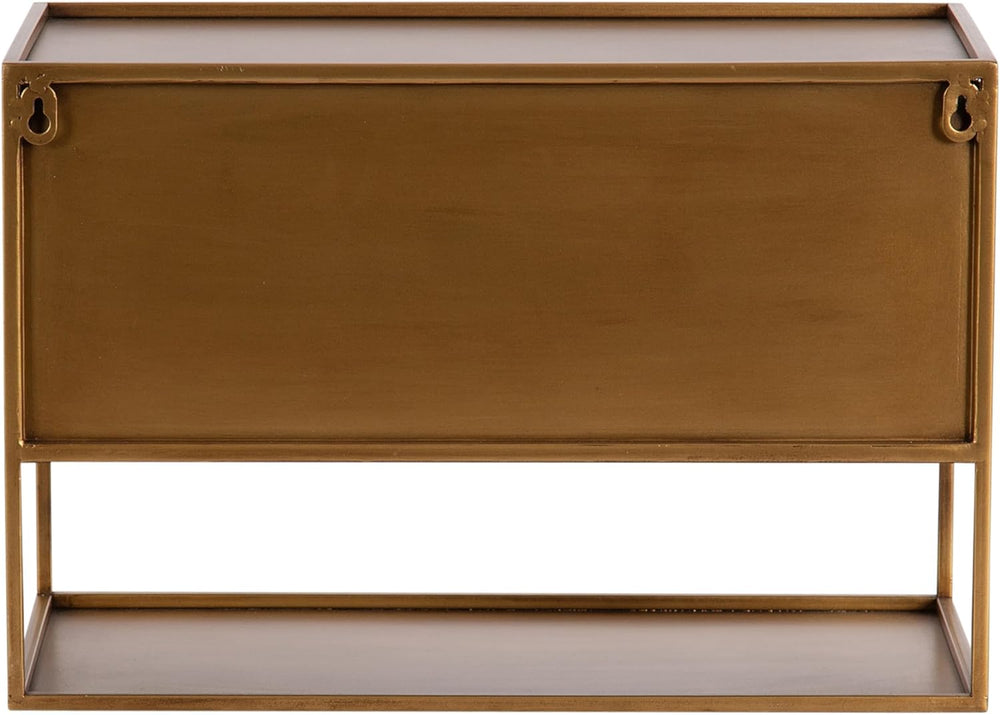 Kate and Laurel Nomi Modern Metal Floating Side Table with Storage, 18 x 10 x...