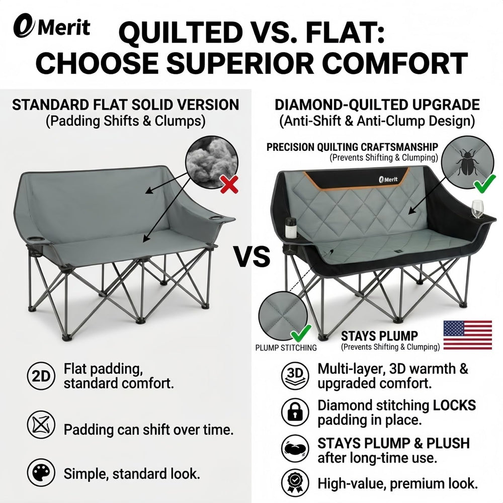 EMERIT Oversized Fully Padded Camping Chair, Heavy Duty 650LB Folding Camping...