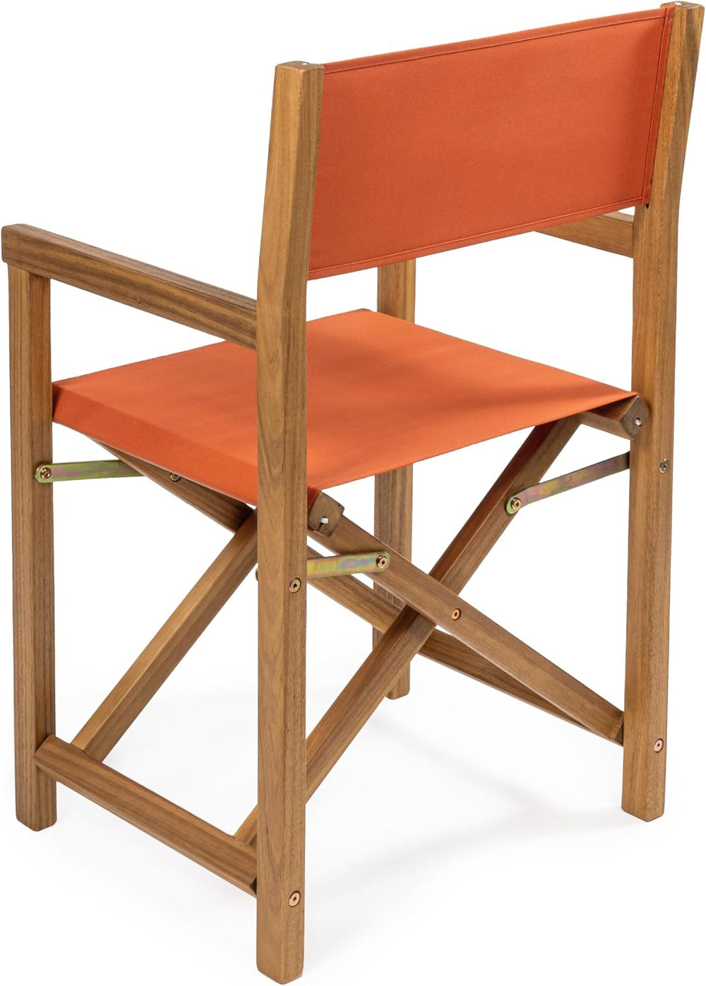 JONATHAN Y Cukor Acacia Wood Folding Director Chair Set of 2, Orange