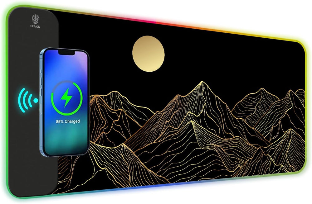 ToLuLu RGB Wireless Charging Gaming Mouse Pad, 7.5/10/15W 10 Light Modes LED ...