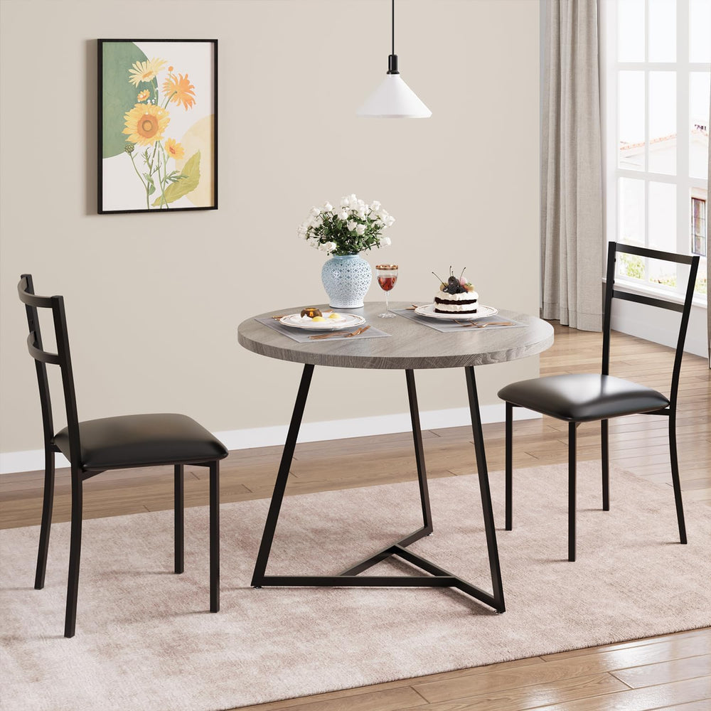 GAOMON Dining Table Set for 2, Kitchen Table and Chairs for 2 with Upholstere...