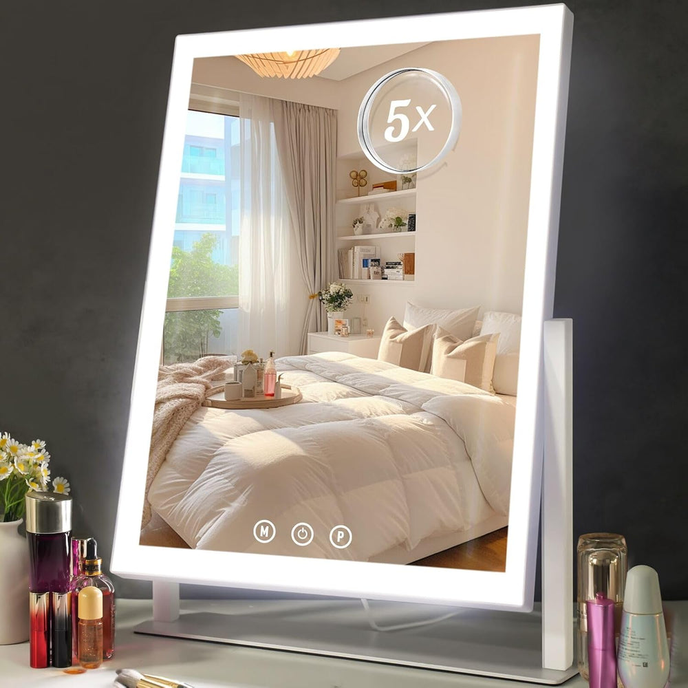 ViKert Vanity Mirror with Lights,Makeup Mirror with 5X Magnification Mirror, ...