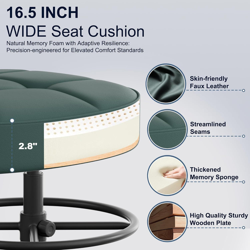 Misolant Drafting Chair, Armless Tall Office Chair with Footrest Ring for Sta...