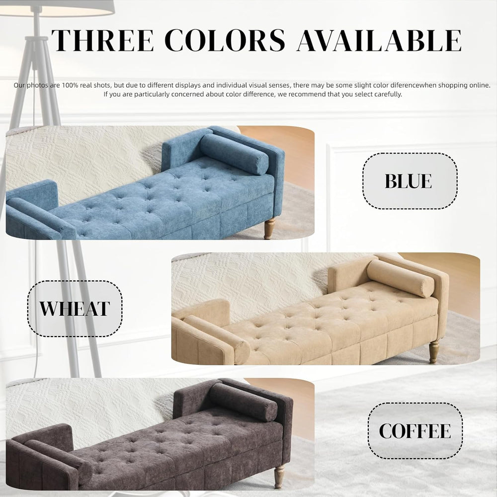 Aoiy & Wifon 64.57" W End of Bed Bench King Size, Upholstered Large ...
