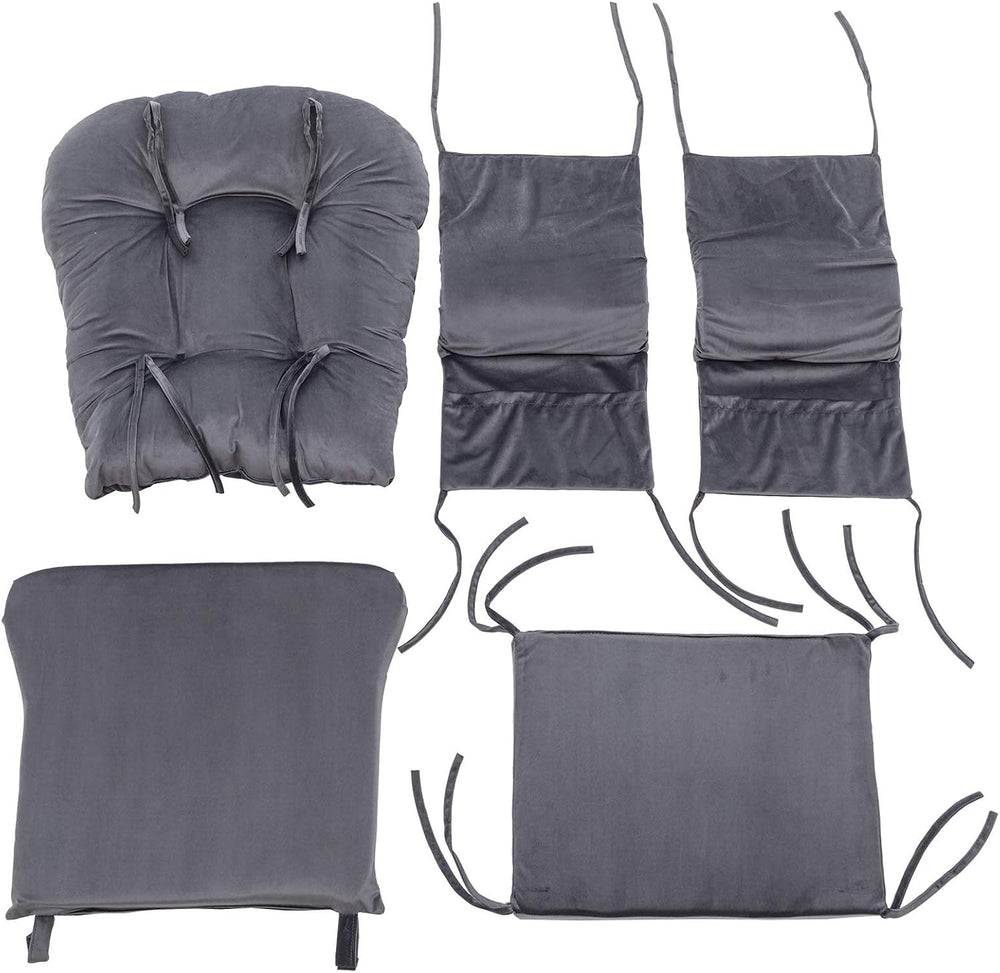 SyyBhb Glider Rocker Replacement Cushions with Storage Pocket, 5PCS, Soft Vel...
