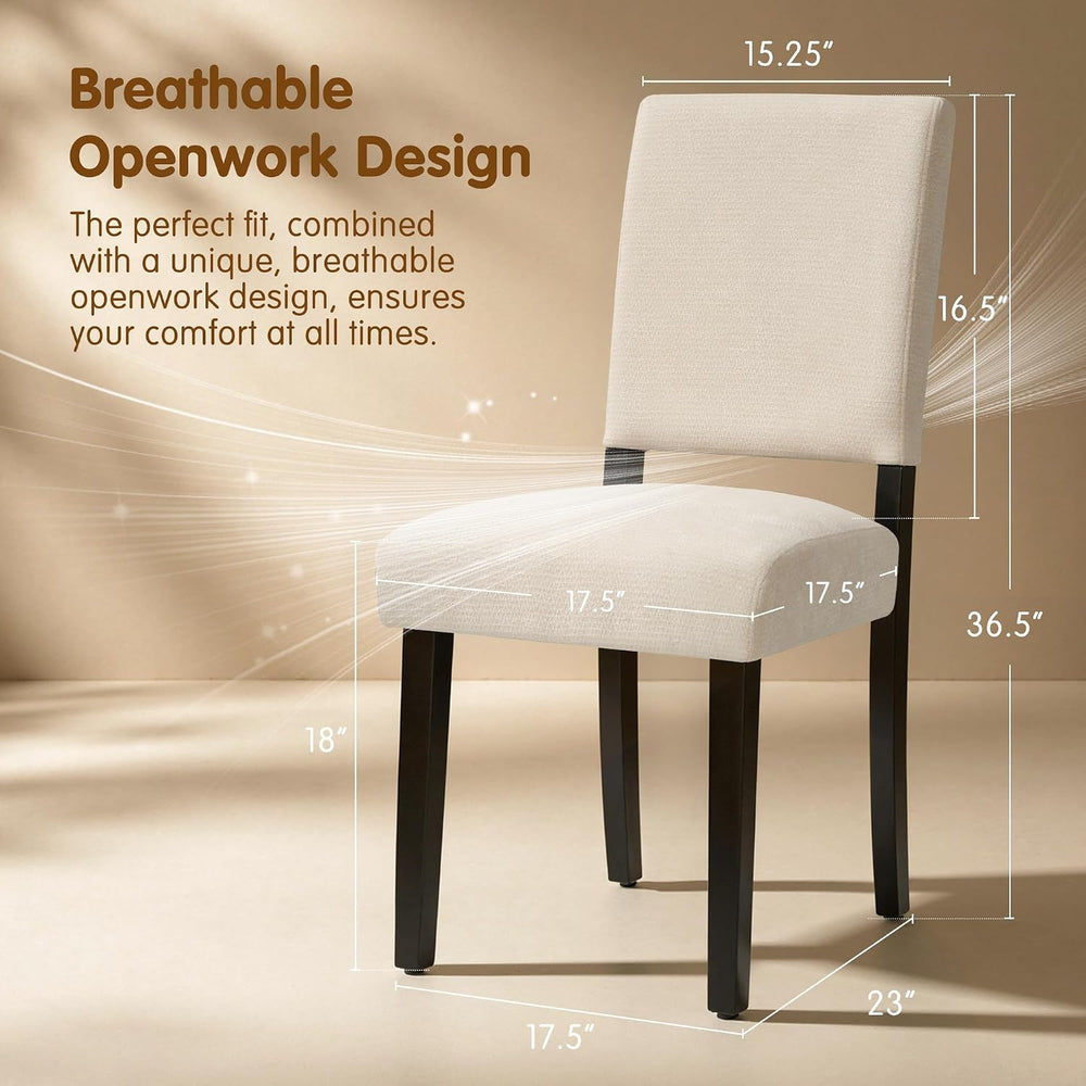 CHUN YI Dining Chairs Set of 2, Upholstered Dining Room Chairs, Modern Farmho...