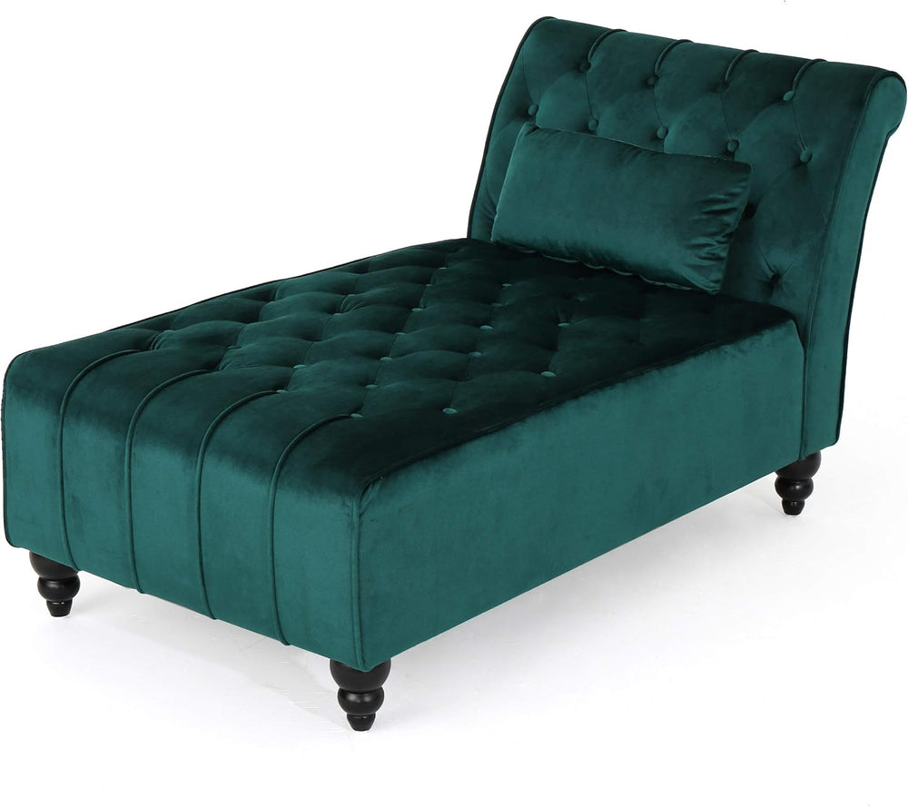 Christopher Knight Home Rafaela Modern Glam Tufted Velvet Chaise Lounge with ...