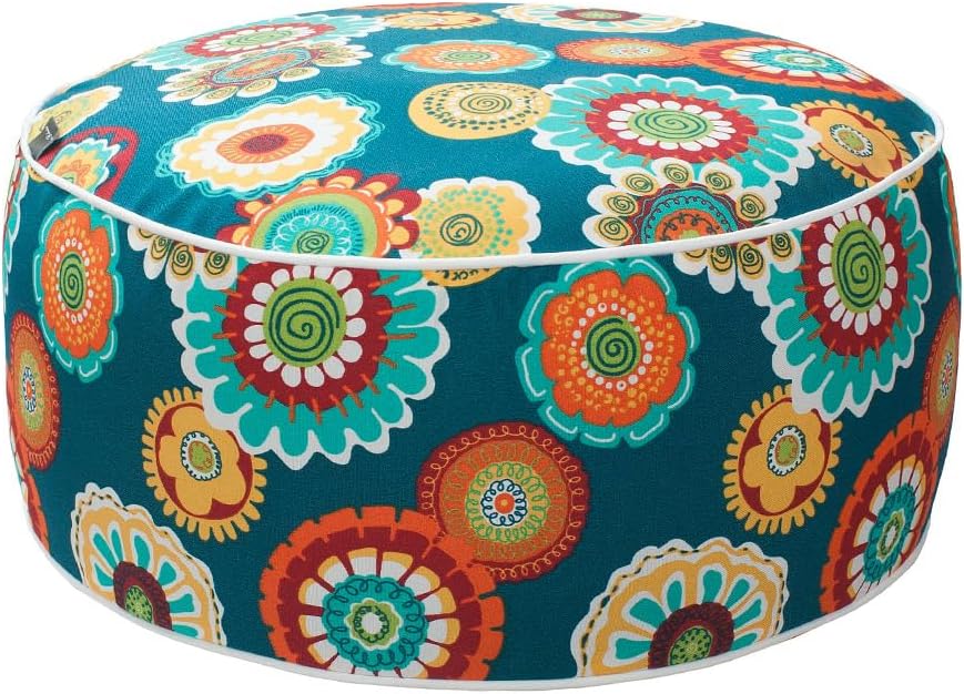 Magpie Fabrics Indoor/Outdoor Inflatable Stool Ottoman Pouf, Water Repellent ...