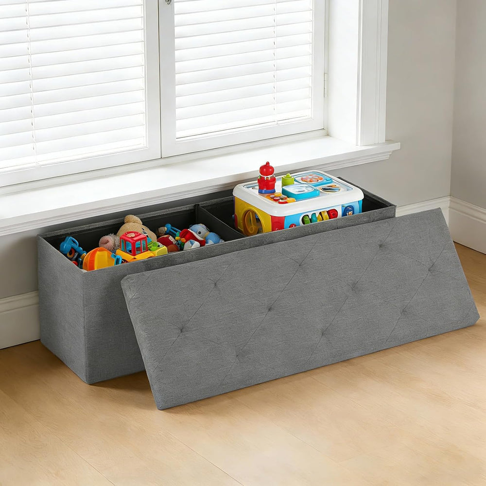 43 Inch Foldable Storage Ottoman Bench,with 35 Gallon Hidden Storage,Folding ...