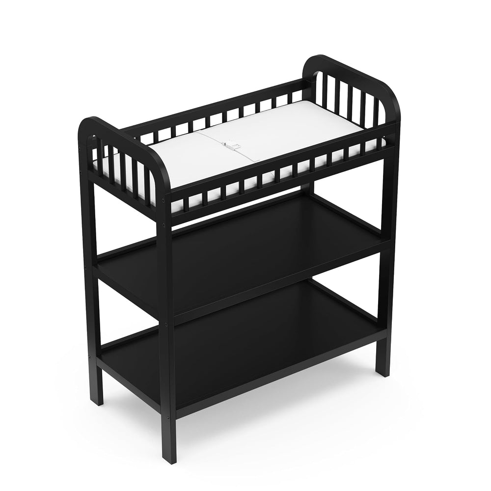 Storkcraft Pasadena Changing Table with Water-Resistant Changing Pad, Black