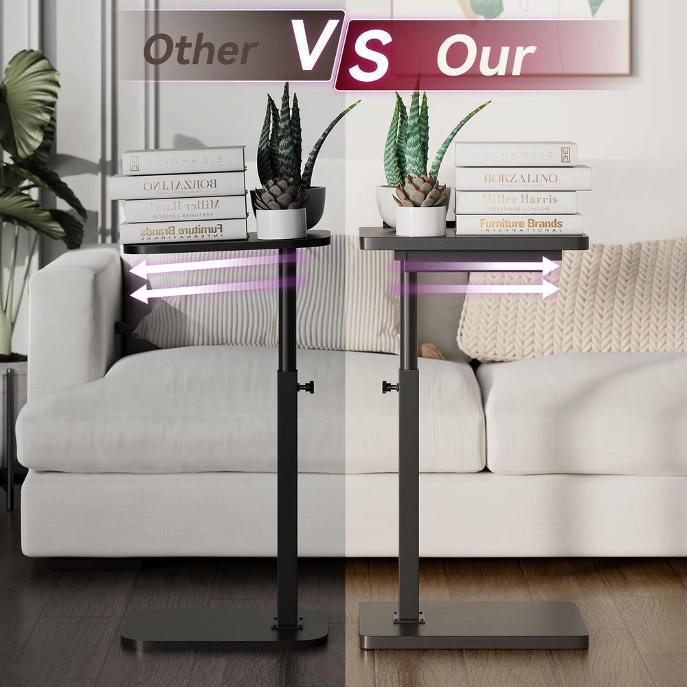 IBUYKE C Shaped Side Table, Angle Adjustable, 360° Swivel Height Adjustable E...