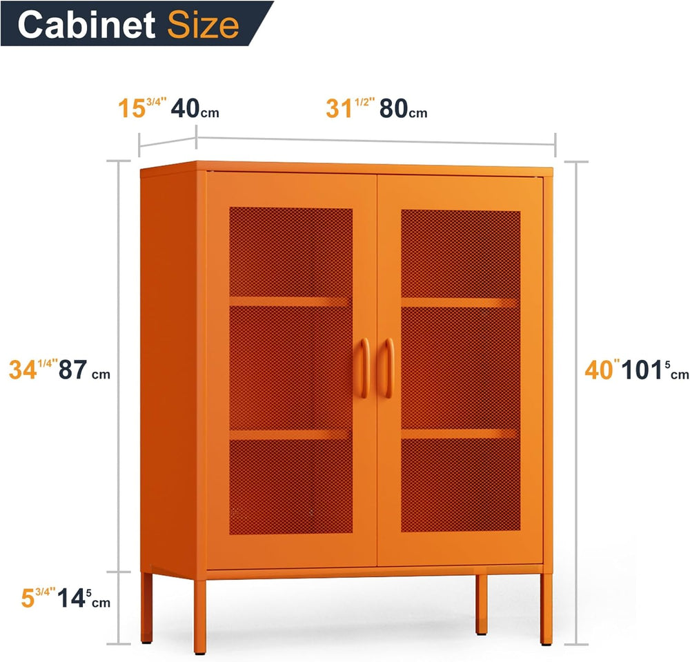 QINPTWUT 40" Industrial Storage Pantry, Kitchen Storage Cabinet with Mes...