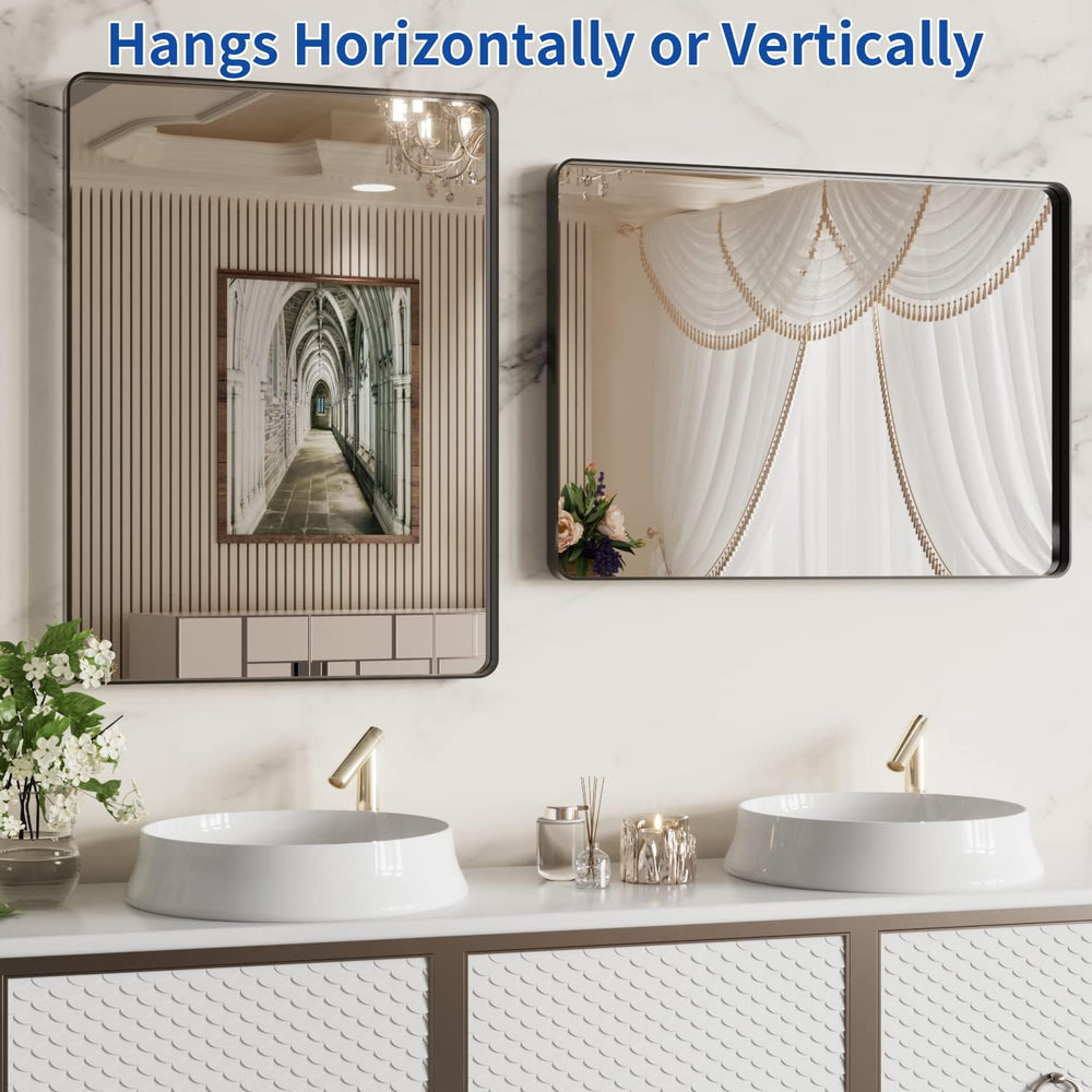 WEER Bathroom Vanity Mirror Black 22X30 Inch